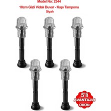 Stilaks Gizli Vidalı 10CM Duvar Veya Kapı Tamponu Stoperi Siyah 5li Paket