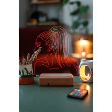 Modiwa Design Pink Floyd 16 Renk Uzaktan Kumandalı 3D Ahşap Gece Lambası Hediyelik