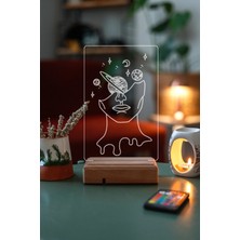 Modiwa Design Gezegenler 16 Renk Uzaktan Kumandalı 3D Ahşap Gece Lambası Hediyelik