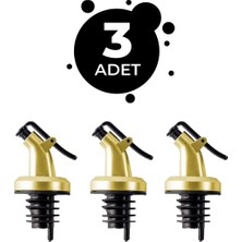 Amandus Dripp - 3 Adet Sızdırmaz Yağdanlık Tıpası Damlatmaz Şişe Ucu Servis Aparatı Gold Şişe Başlığı