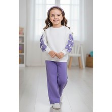 446243 Fiyonklu Taş Baskılı Kız Takım 2y,3y,4y,5y Kız