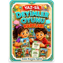 Enine Boyuna Eğitim Yaz-Sil Deyimler Oyunu Kartları