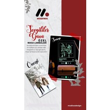 Modiwa Design Sevgiliye Sevgililer Günü Spotify 16 Renk Uzaktan Kumandalı 3D Ahşap Gece Lambası Hediyelik