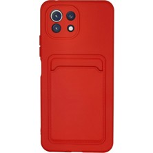 Aconcept Newface Xiaomi Mi 11 Kılıf Kelvin Kartvizitli Silikon - Kırmızı
