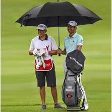 İldeşli Çift Katlı Rüzgar Kanallı Karbon Fiber Golf Şemsiyesi Yağmur ve Güneş Için Tasarlanmış