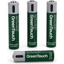 Greentouch Aaa Usb-C Şarj Edilebilir Ince Kalem Pil — 4'lü
