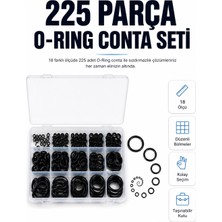 Epilons 225 Parça Profesyonel O-Ring Conta Kiti Su, Yağ ve Hava Sızdırmazlık Tamir Seti