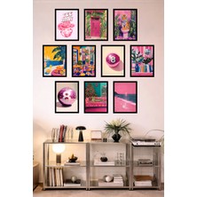 UNT 10'lu Çerçeve Görünümlü Mutfak | Modern | Retro Duvar Posteri Tablo Seti– 15X20 cm Mdf Uv Baskı
