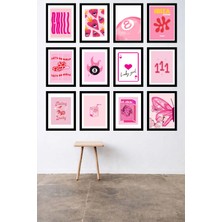 UNT 12'li Çerçeve Görünümlü Modern Bohem Duvar Tablo Seti – 15X20 cm Mdf Uv Baskı