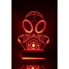 Modiwa Design Gas Mask 16 Renk Uzaktan Kumandalı 3D Ahşap Gece Lambası Hediyelik