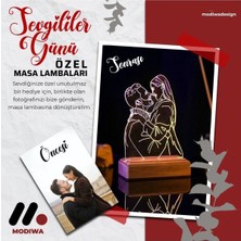 Modiwa Design Sevgiliye 16 Renk Uzaktan Kumandalı 3D Ahşap Gece Lambası Hediyelik