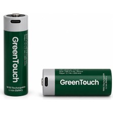 Greentouch 18650 Usb-C Şarj Edilebilir Pil — 2'li
