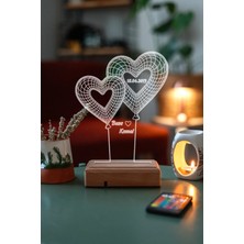 Modiwa Design Sevgiliyer Hediyer Sevgililerr Günü 2kalpli Balon 16 Renkdekoratif 16 Renk Uzaktan Kumandalı 3D