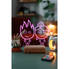 Modiwa Design Ateş ve Su 16 Renk Uzaktan Kumandalı 3D Ahşap Gece Lambası Hediyelik