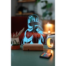 Modiwa Design Naruto Itachi 16 Renk Uzaktan Kumandalı 3D Ahşap Gece Lambası Hediyelik