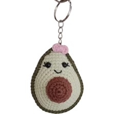 Maskot Avokado Amigurumi Organik Anahtarlık Oyuncak