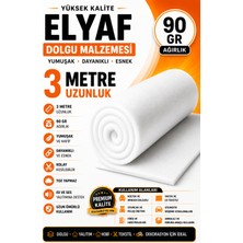 Dünya Sünger 3 Metre 90 gr Beyaz Elyaf Dolgu Malzemesi – Yumuşak, Dayanıklı, Çok Amaçlı Kullanım | Kolay Kesilebilir Elyaf