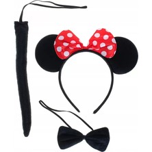 Uslucan Alışveriş Minnie Mouse Kostüm Seti Taç Kuyruk Papyon Gösteri Seti