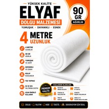 Dünya Sünger 4 Metre 90 gr Beyaz Elyaf Dolgu Malzemesi – Yumuşak, Dayanıklı, Esnek ve Çok Amaçlı Kullanım Için Ideal
