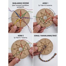 Mu Art Ahşap Kumihimo Örgü Diski – 7.5 cm Ahşap Makrome ve Takı Tasarım Aparatı