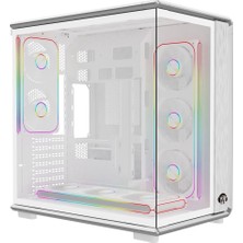 Strong Vhagar 8x 120MM Argb Fanlı Kumandalı Gaming Akvaryum Beyaz Kasa (Powersız)