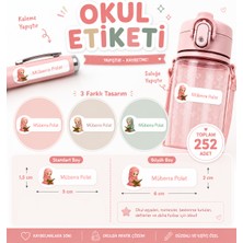 Vuud Kişiye Özel Pastel Mat Renkli Okul Etiketi Seti 252 Adet - Islami Kız Çocuk Serisi Isim Etiketi (Kalem, Suluk, Defter)