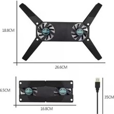 Maxi Trendy Dizüstü Bilgisayar Soğutucu Laptop Soğutucu 2 Fanlı Mini USB Bağlantılı Plastik Ayak