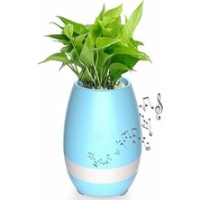 Maxi Trendy Akıllı Saksı Bluetooth Hoparlör Dokunmatik Işıklı Gece Lambası Mp3 Çalar(Mavi)