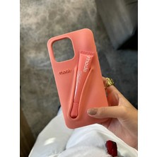 iPhone (13 Pro Max) Uyumlu Şeftali (Peach Pit) Ruj Bölmeli Telefon Kılıfı (Ruj Hediyeli)