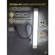 Econa 60 cm Mutfak Tezgah Aydınlatması ,beyaz Anahtarlı Kablolu Set,led Ince Bant Armatür LED Tak Çalıştır