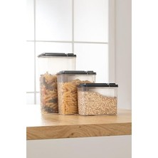 Maxi Trendy 3'lü Erzak Saklama Kabı 2400 x 1700 x 1200ML - 3'lü Kuru Gıda Saklama Kabı Toplam 5300ML
