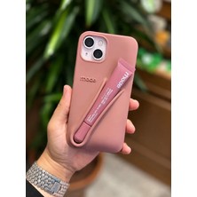 iPhone (13/14) Uyumlu Lip Case Ruj Bölmeli Rujlu Kılıf (Salty Tan)