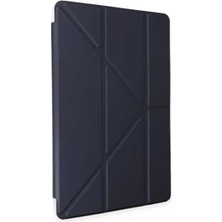 Maxi Trendy Galaxy Tab S9 Fe Plus 12.4" ile Uyumlu Kalem Bölmeli Uyku Modlu Silikon Kapak Kılıf, Lacivert