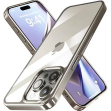 Maxi Trendy iphone 15 Pro Max Için Pure Serisi Natural Titanyum Kılıf Ultra Şeffaf Sert Arka Bölüm ve Darbe Emici Silikon Kenarlar Kusursuz Kalıp ve Hassas Tuşlar (Natural Titanyum, 15 Pro Max)