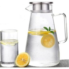 Maxi Trendy Cam Sürahi Borosilikat Metal Kapaklı 1.8 Litre