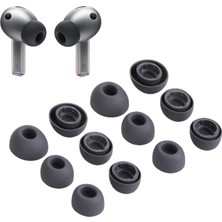Maxi Trendy Galaxy Buds 3 Pro Aksesuarları Için Yedek Silikon Kulaklık Ucu Seti Kulaklık Kulak Uçları, 6 Çift (3 Boyut S/m/l) (Gri)