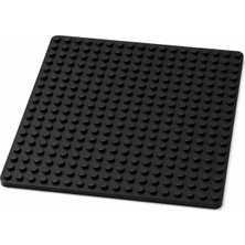 Happens Dublo Uyumlu Büyük Blok Oyun Siyah Zemin Plakası 25X25 cm Yapı Blok Tabanı- Yeşil Yapım Plakası 10460