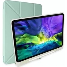Maxi Trendy Galaxy Tab S9 Fe Plus 12.4" ile Uyumlu Kalem Bölmeli Uyku Modlu Silikon Kapak Kılıf, Açık Yeşil