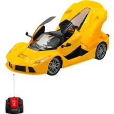 Maxi Trendy Oyuncak Kapıları ve Bagajı Açılan Uzaktan Kumandalı Full Fonksiyon Şarjlı Drift Arabası Süper Hızlı 1:16 Işıklı Spor Araba (Sarı)