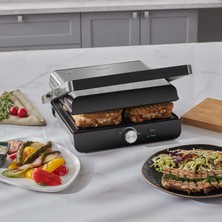 Maxi Trendy Grilliant 1349H 4 Dilim Kapasiteli Gövdeli Döküm Plakalı Tost ve Izgara Makinesi Inox 2000W