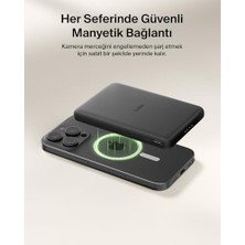 Maxi Trendy Manyetik Power Bank 5000 Mah, Manyetik Halka ve Usb-C Porta Sahip Ince Taşınabilir Şarj, Iphone, Galaxy, Pixelsnap, iPad ve Tablet Için Batarya Paketi, Usb-C Kablo Dahil, Siyah