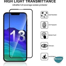 Maxi Trendy Apple iPhone 13 Tam Kaplayan Temperli Cam Ekran Koruyucu Siyah