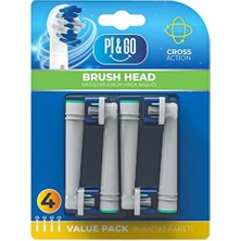 Maxi Trendy Pi&go Oral B Şarjlı Diş Fırçası Uyumlu Yedek Başlık - Elektrikli Diş Fırçası Yedek Başlığı, 4 Adet