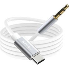 Maxi Trendy DT24T-J Type-C - 3.5mm Aux Dönüştürücü 1mt Ses Kablosu - Beyaz