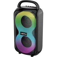 Maxi Trendy HT-983 Taşınabilir Bluetooth Hoparlör 2×3” Hoparlör 6W Rgb Tws Destekli Extra Bass Tf Card USB Müzik Kutusu