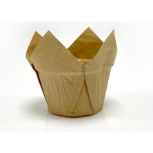 Maxi Trendy 50'li Kalın Lale Kapsül Kraft Muffin Kek Kalıbı, Içi Yağlı Kağıt Tulip, Safari Konsept, Cupcake Kağıdı Doğum Günü Parti Dekorasyonu Için