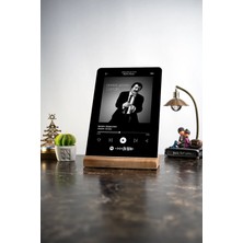 Modiwa Design Siyah Spotify Kişiselleştirilebilir Barkodlu Masa Ev Dekor Tasarım Dekoratif Ahşap Masaüstü Obje