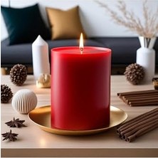 Maxi Trendy Simagift Simagift Bozkurt Mum Silindir Mum 10CM Çap x 11CM Boy Dev Mum 10X11 cm Silindir Mum 10X11 cm Kırmızı