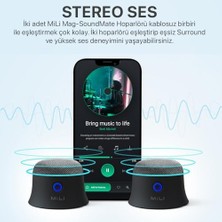 Maxi Trendy Mili Mag-Soundmate Magsafe Uyumlu Mini Taşınabilir Bluetooth Hoparlör Siyah