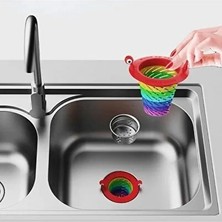 CATEKSSS Renkli 5 Kademeli Lavabo Süzgeci Silikon